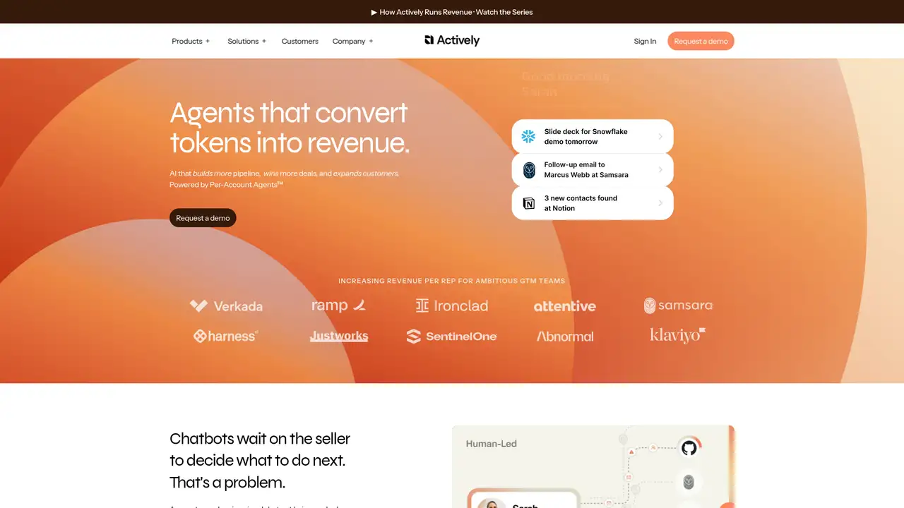 Actively AI website screenshot