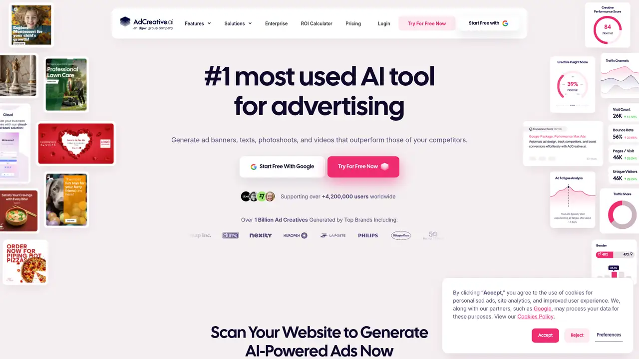 AdCreative.ai website screenshot