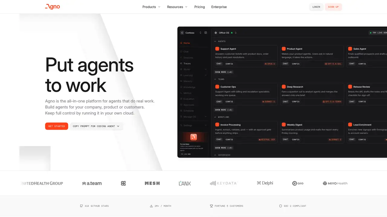 Agno website screenshot