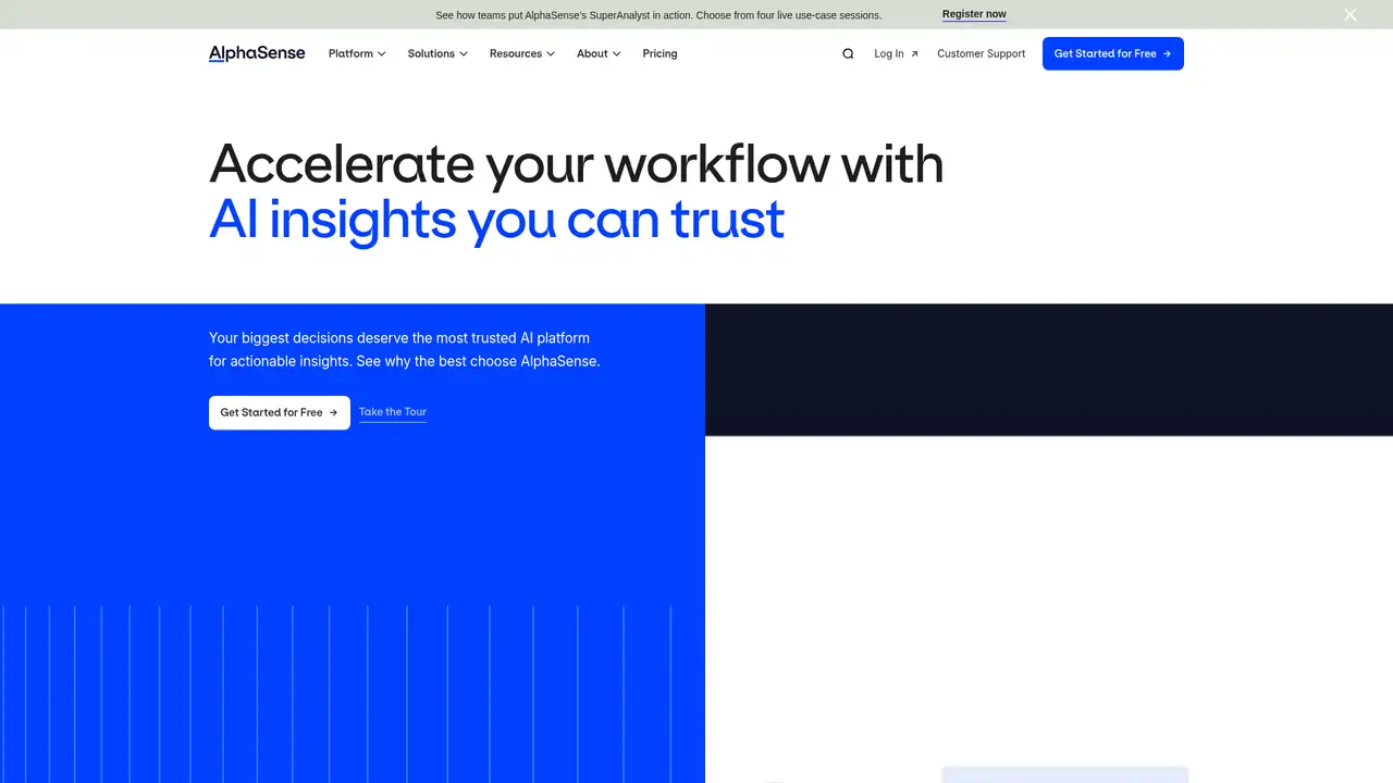 AlphaSense website screenshot