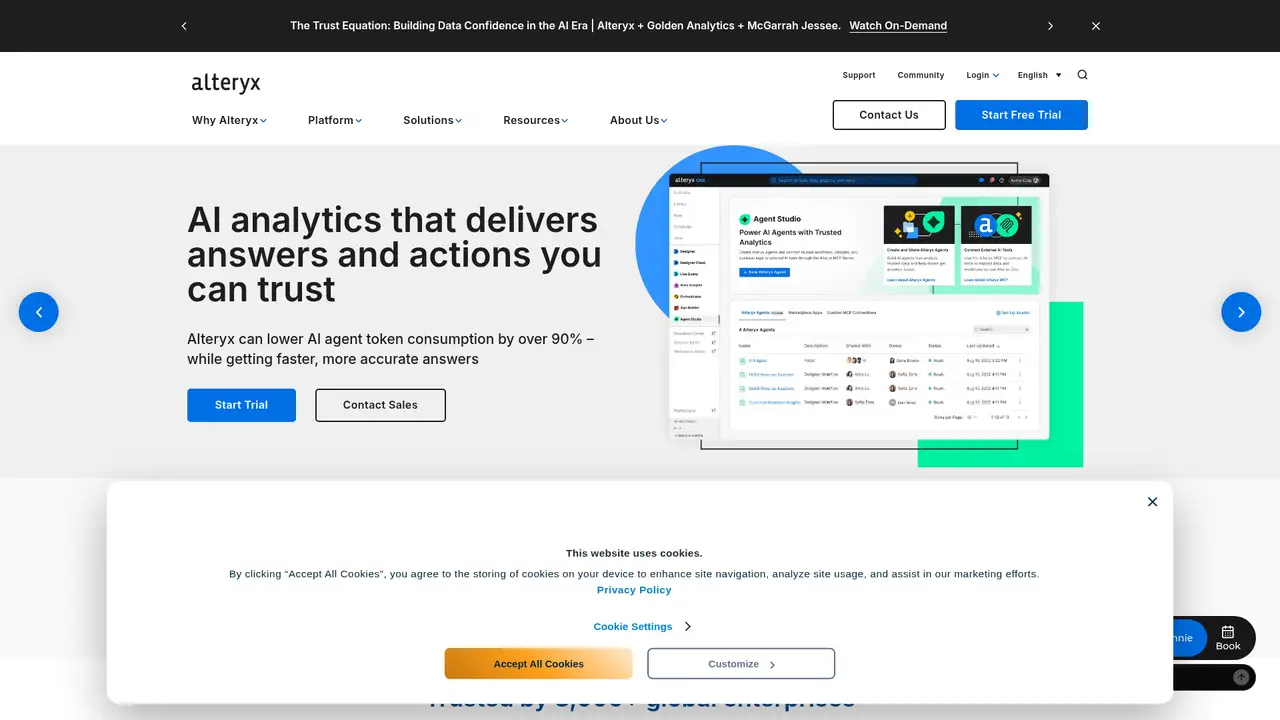 Alteryx website screenshot