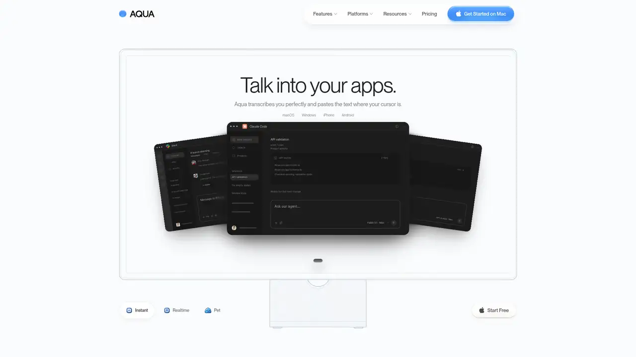 Aqua Voice website screenshot