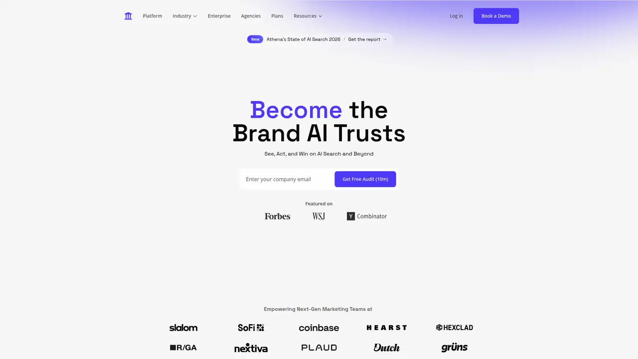 AthenaHQ website screenshot