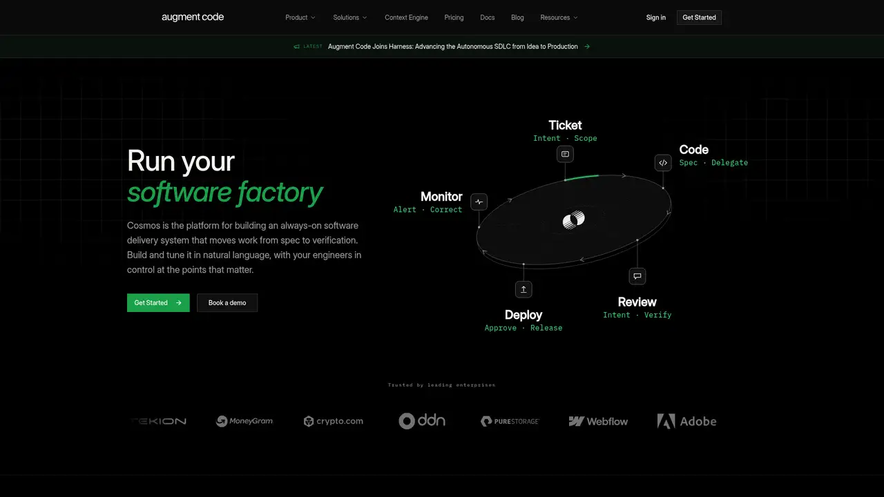 Augment Code website screenshot