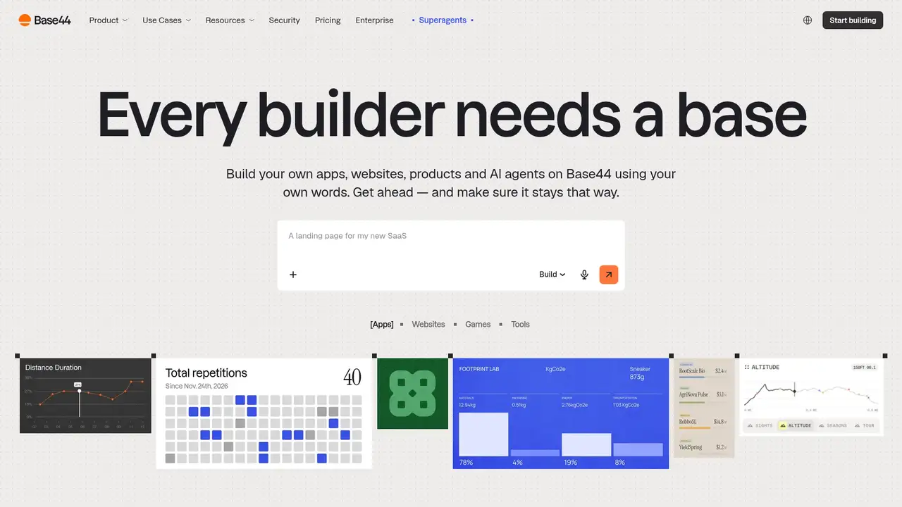 Base44 website screenshot