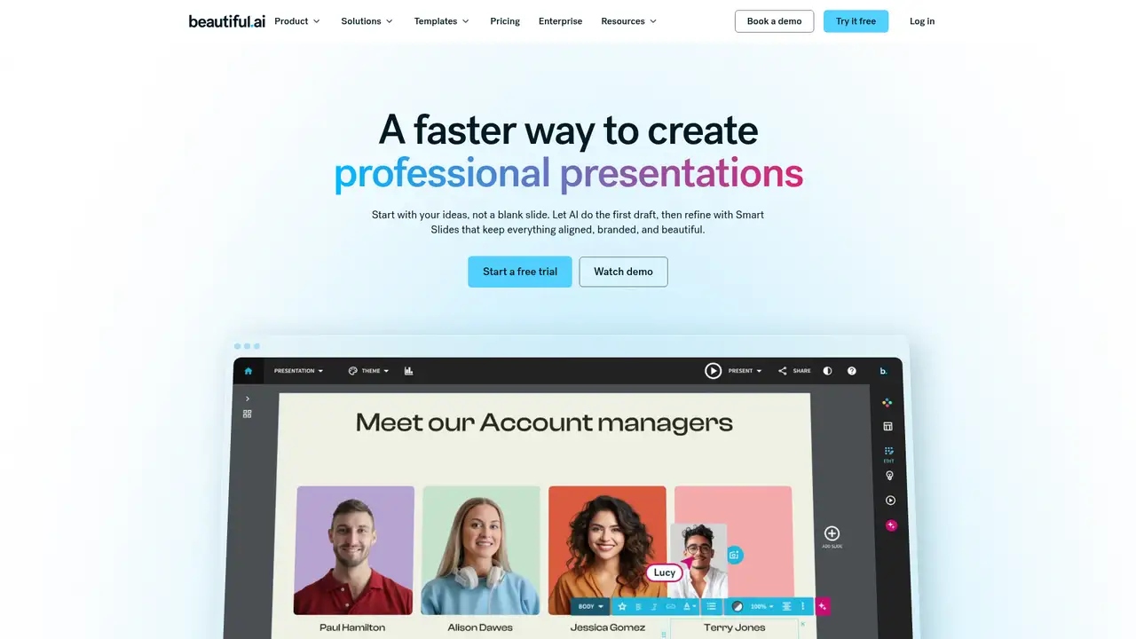 Beautiful.ai website screenshot