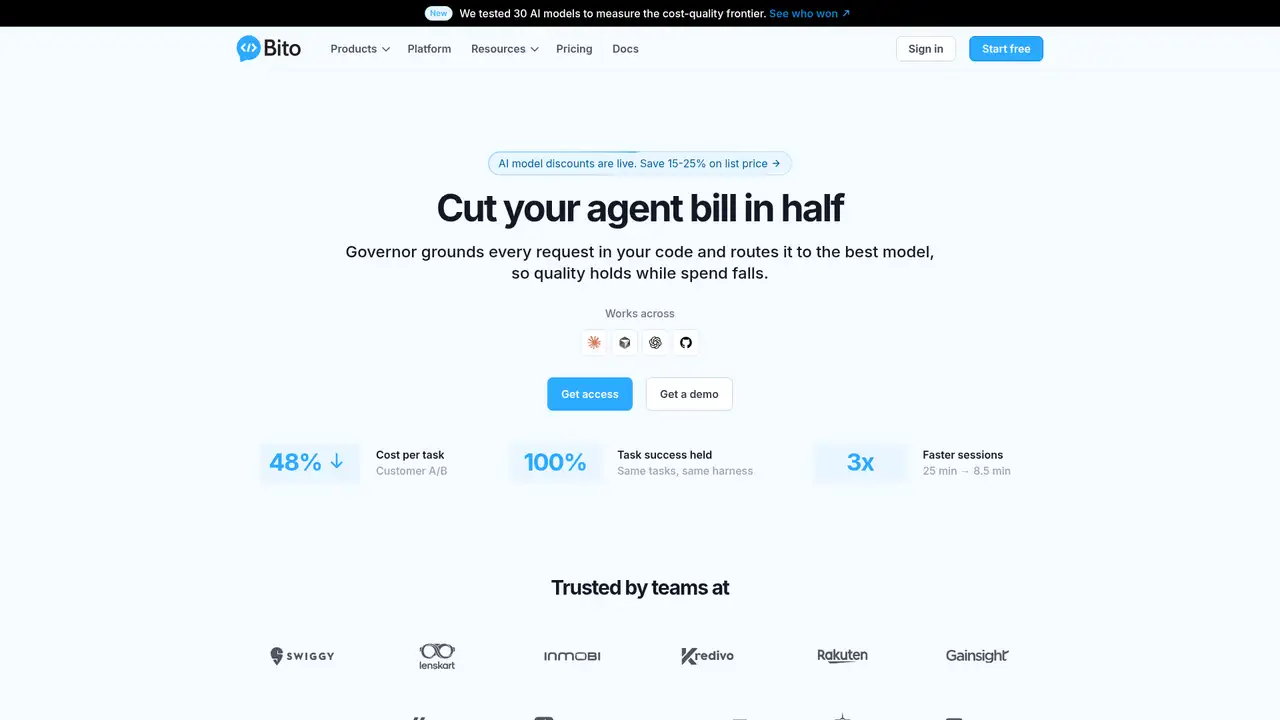 Bito website screenshot