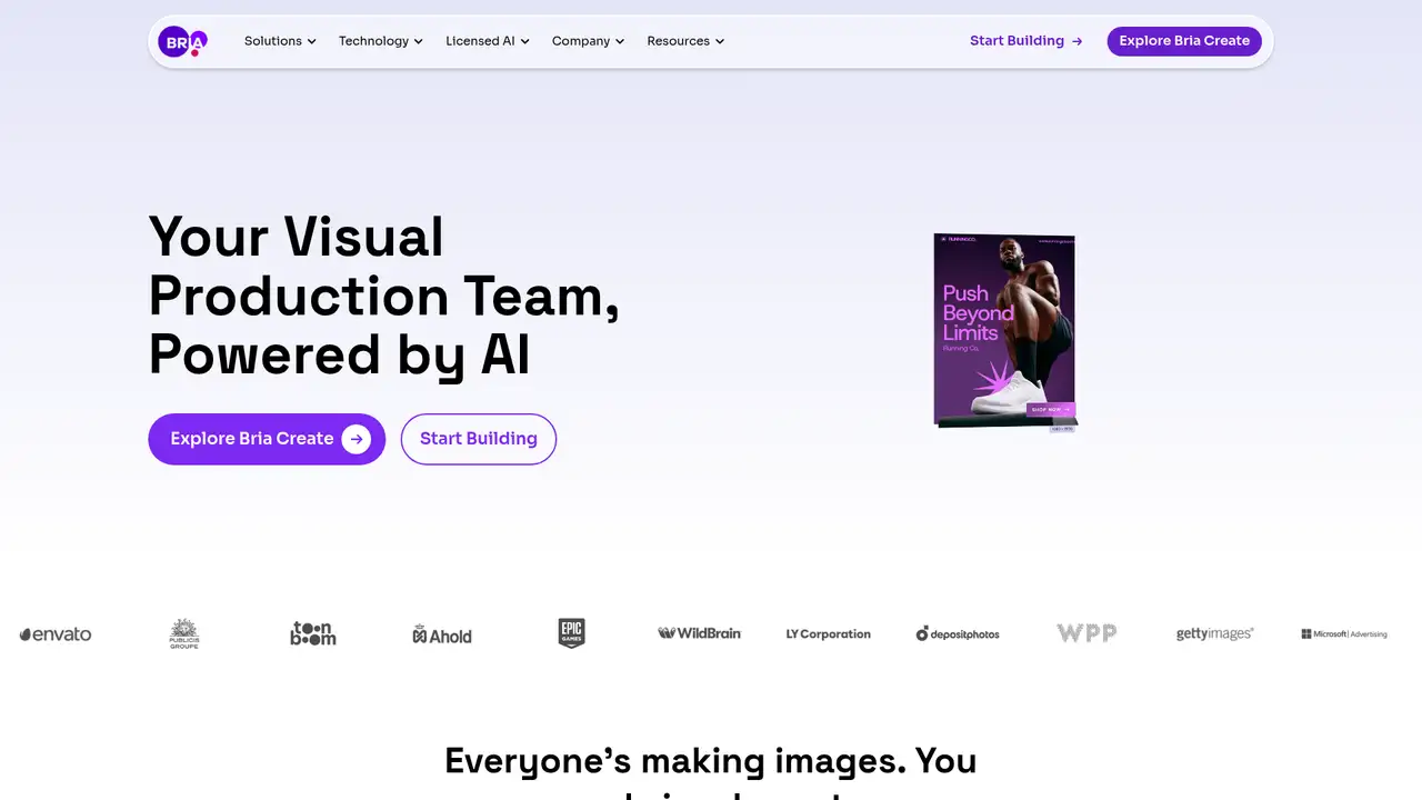 Bria website screenshot