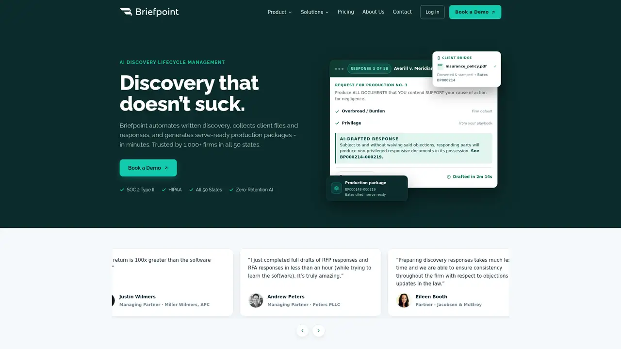 Briefpoint website screenshot