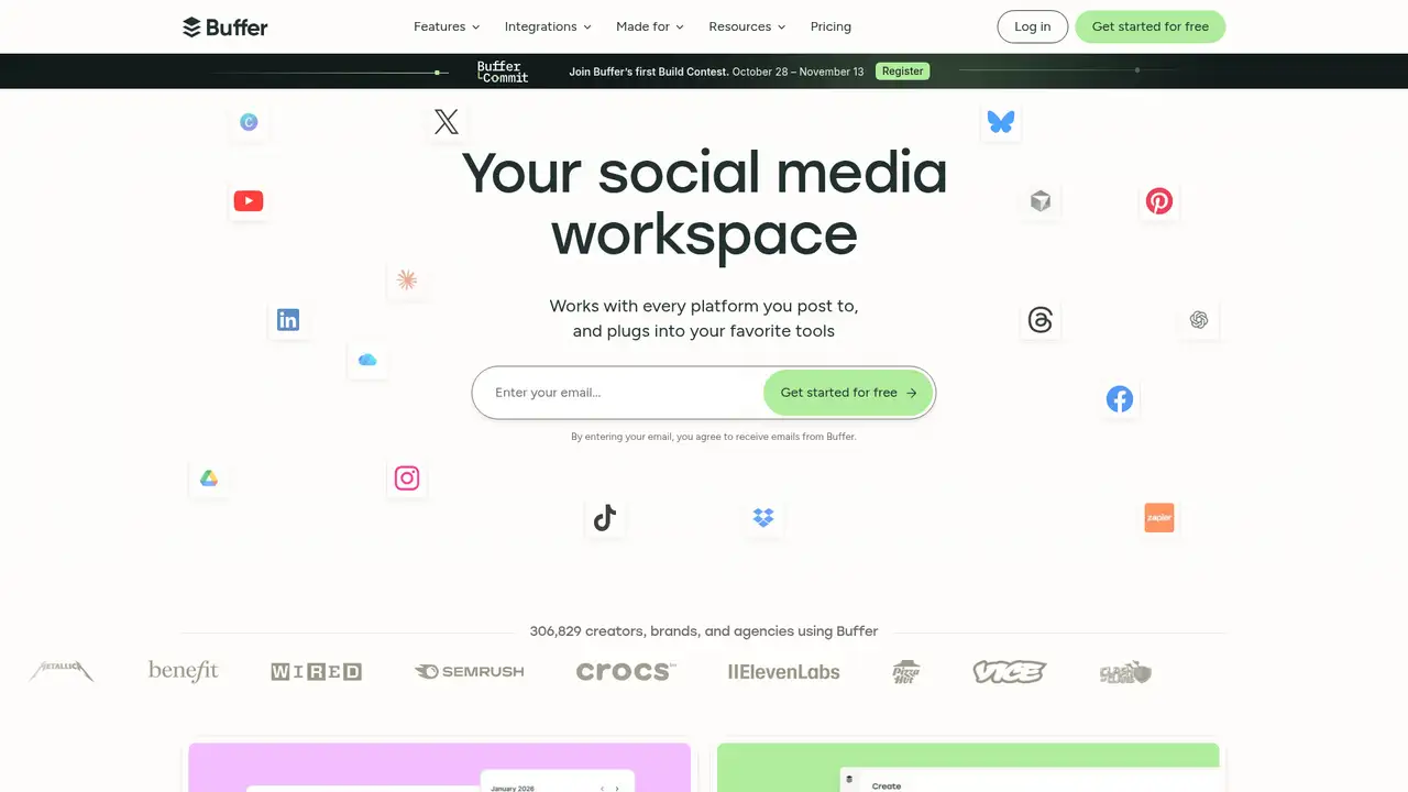 Buffer website screenshot