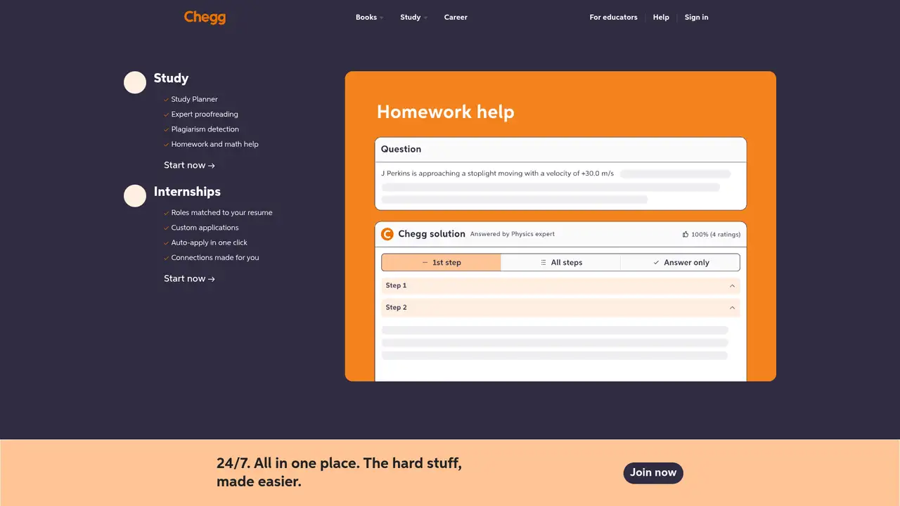 Chegg website screenshot