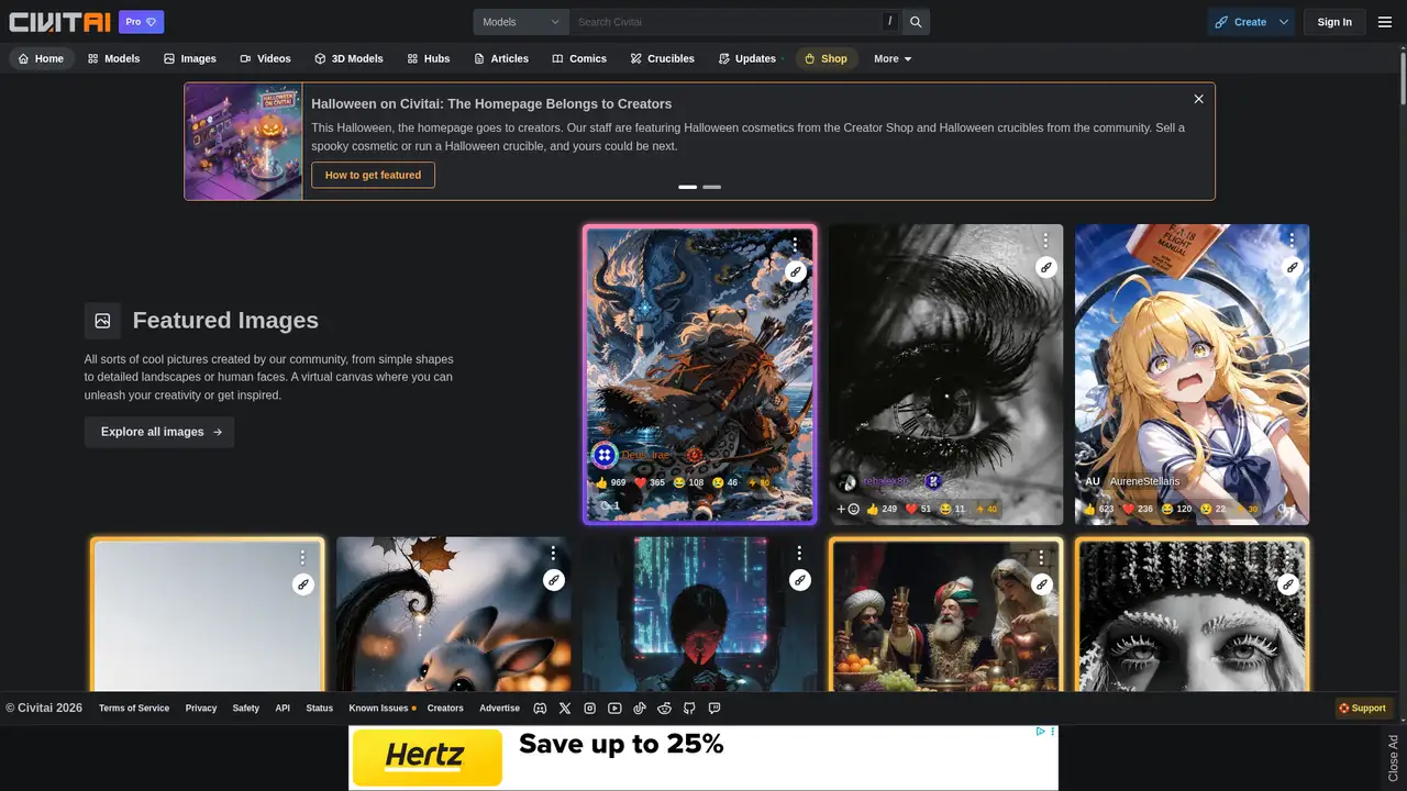 Civitai website screenshot