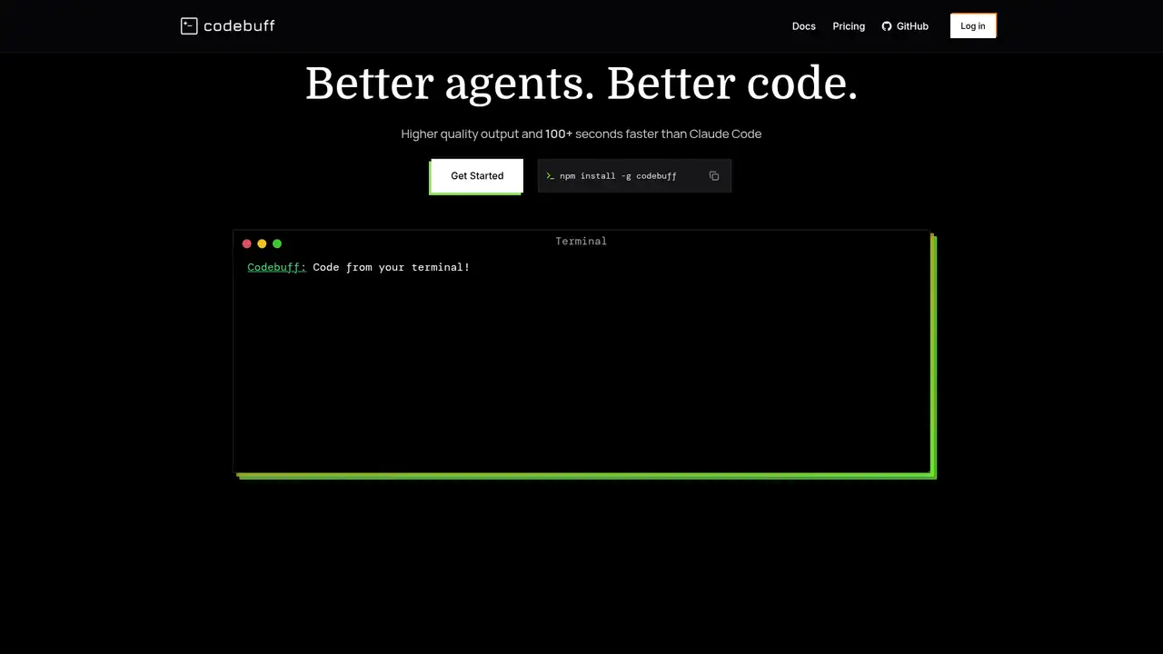 Codebuff website screenshot