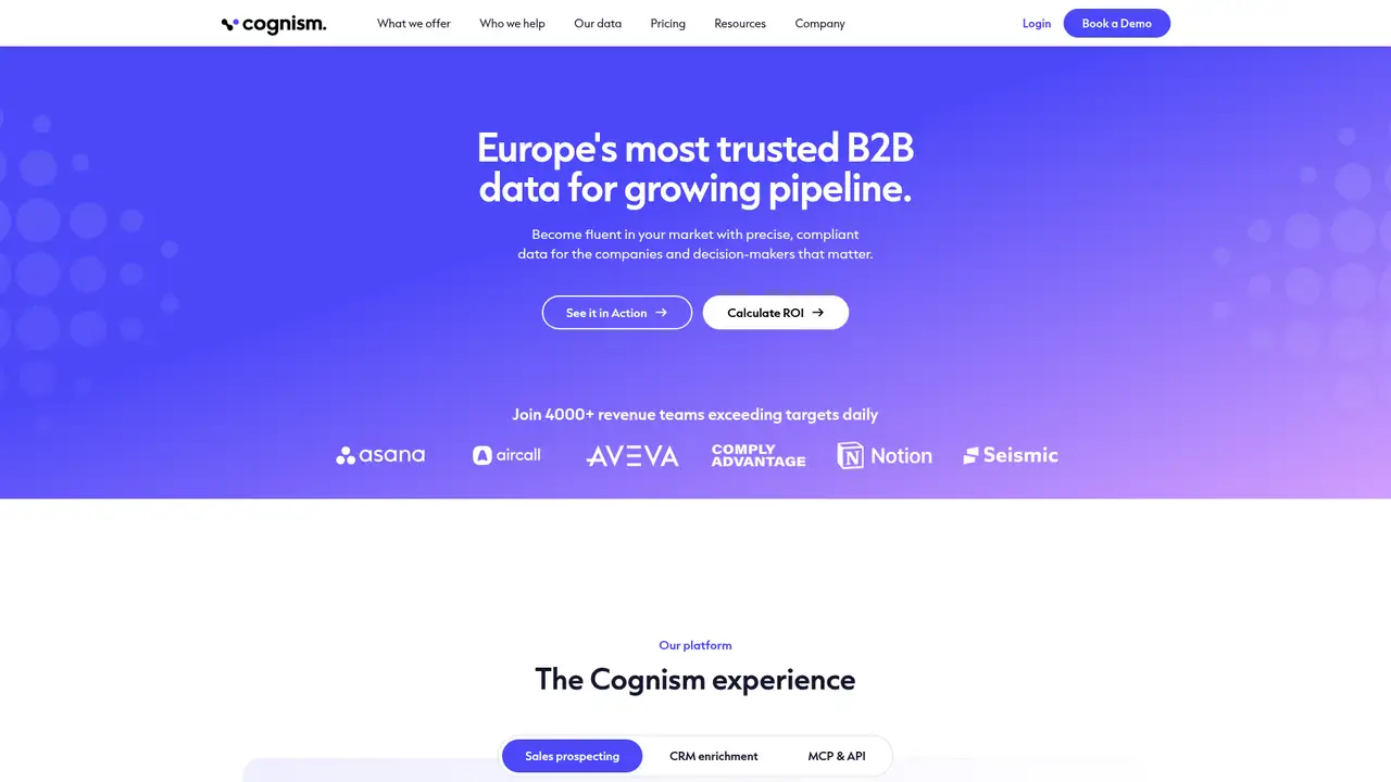 Cognism website screenshot
