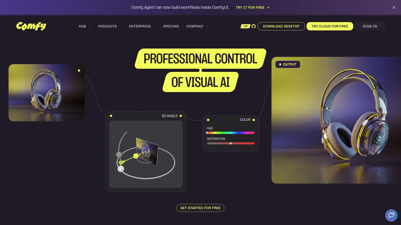 ComfyUI website screenshot