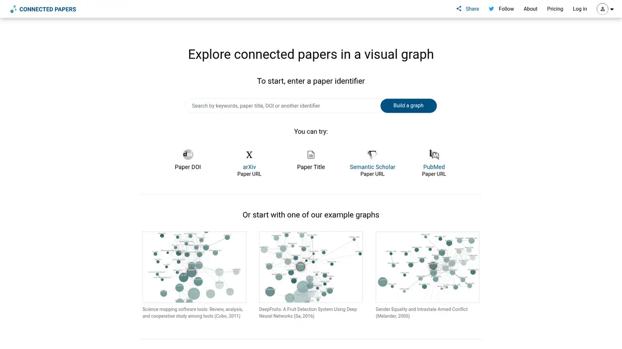 Connected Papers website screenshot