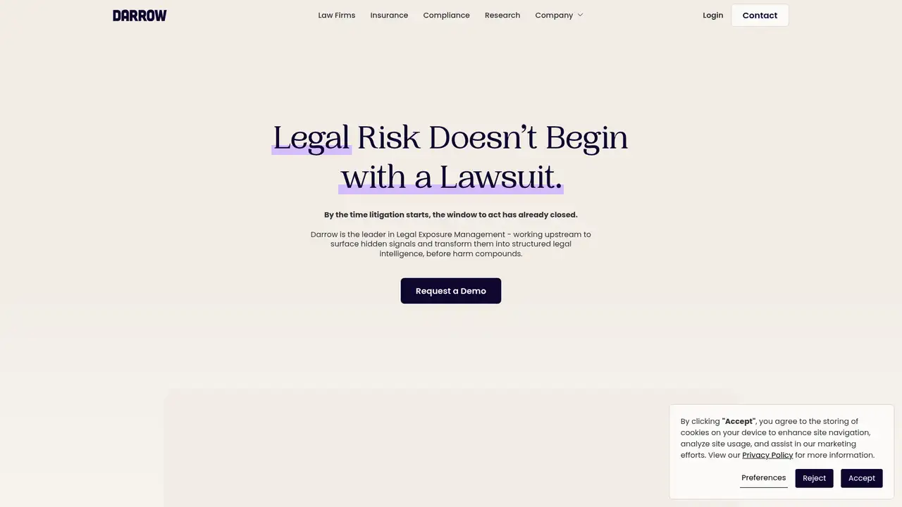 Darrow website screenshot