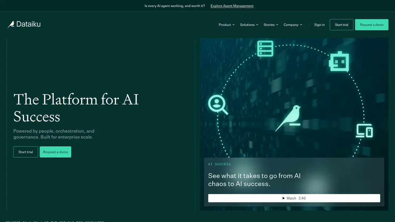 Dataiku website screenshot