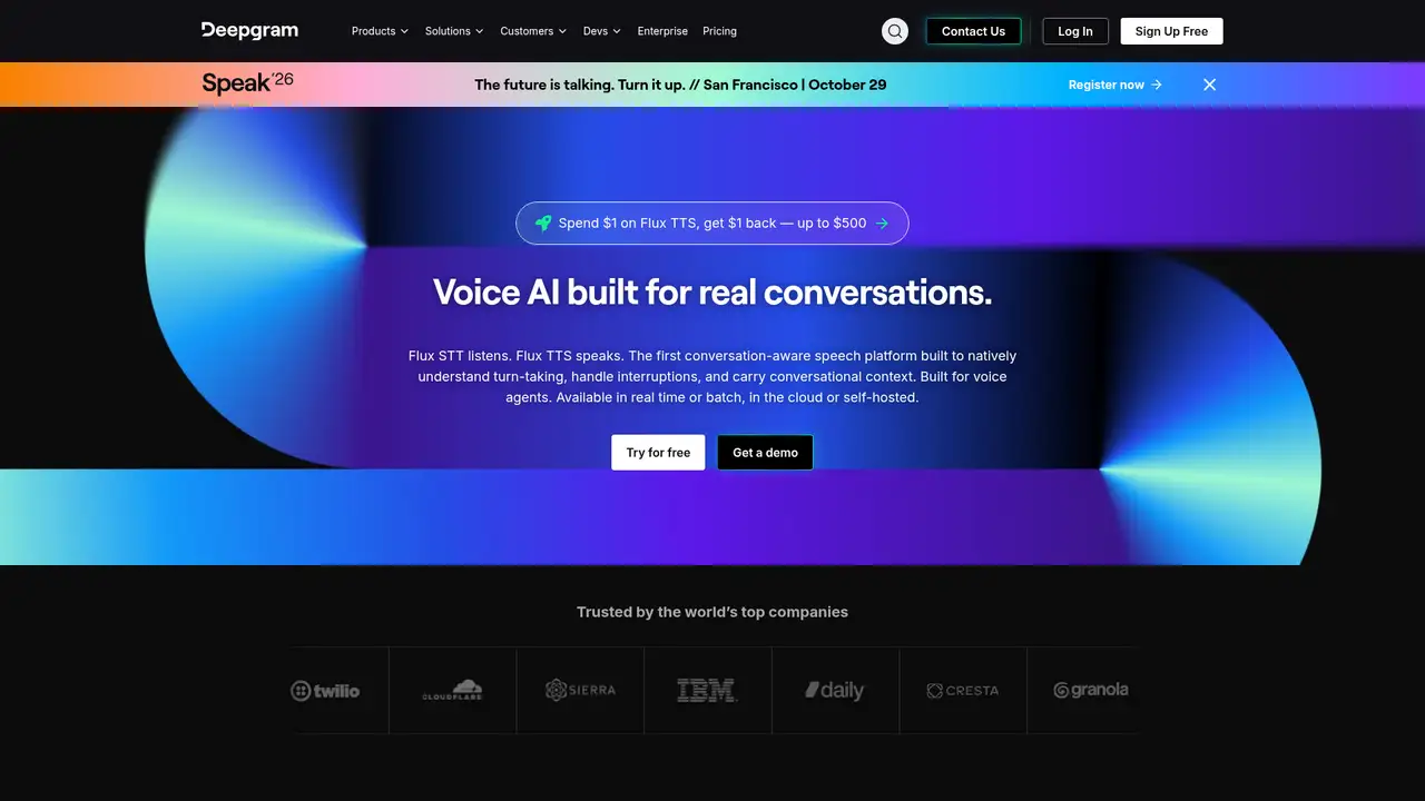 Deepgram website screenshot