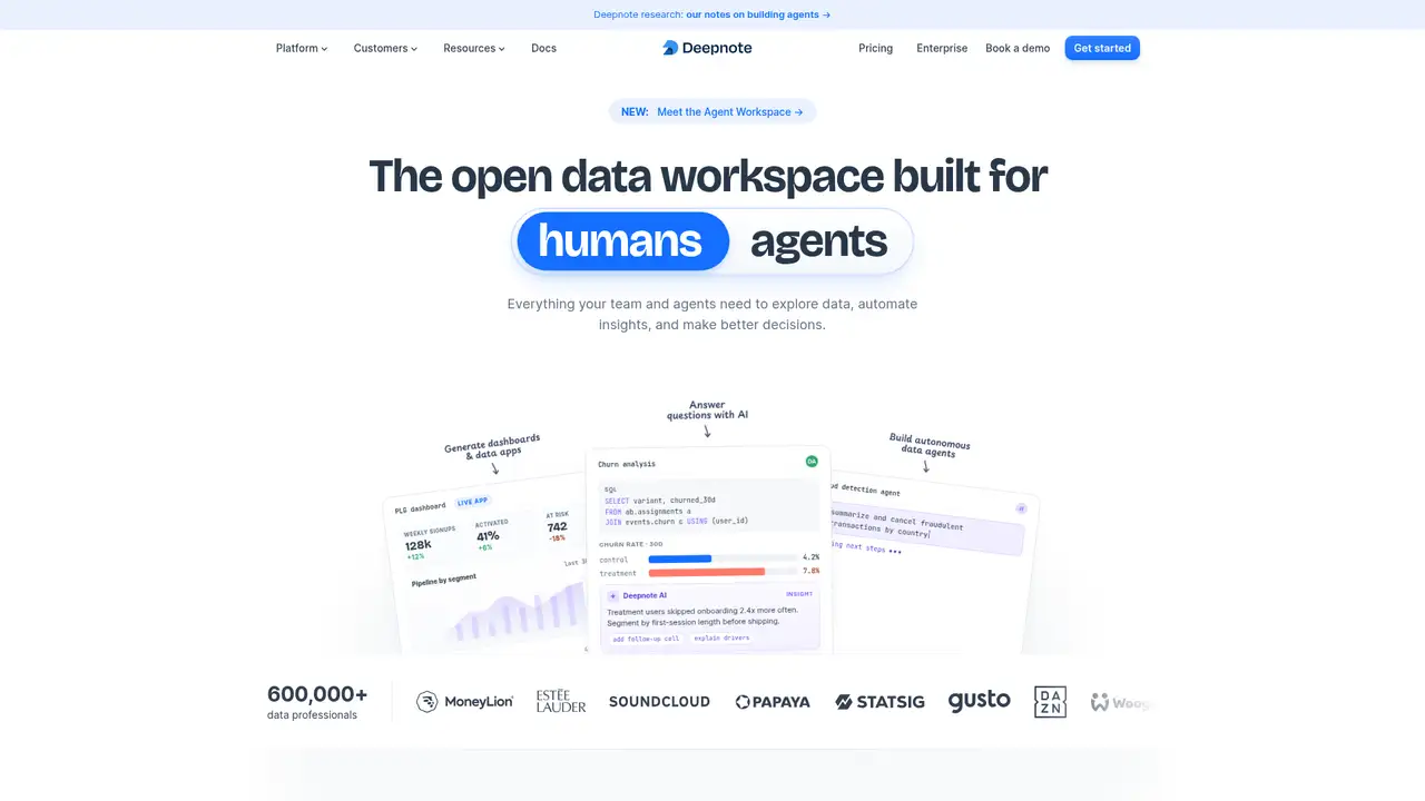 Deepnote website screenshot