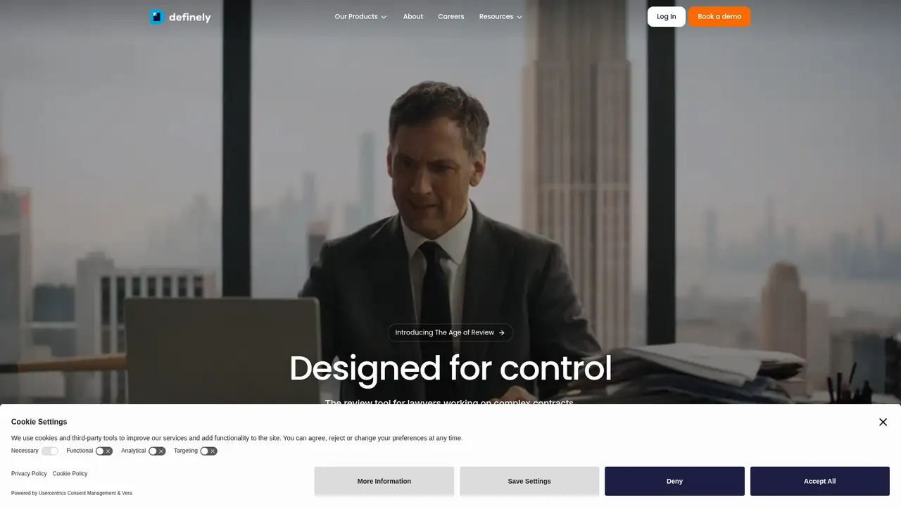 Definely website screenshot