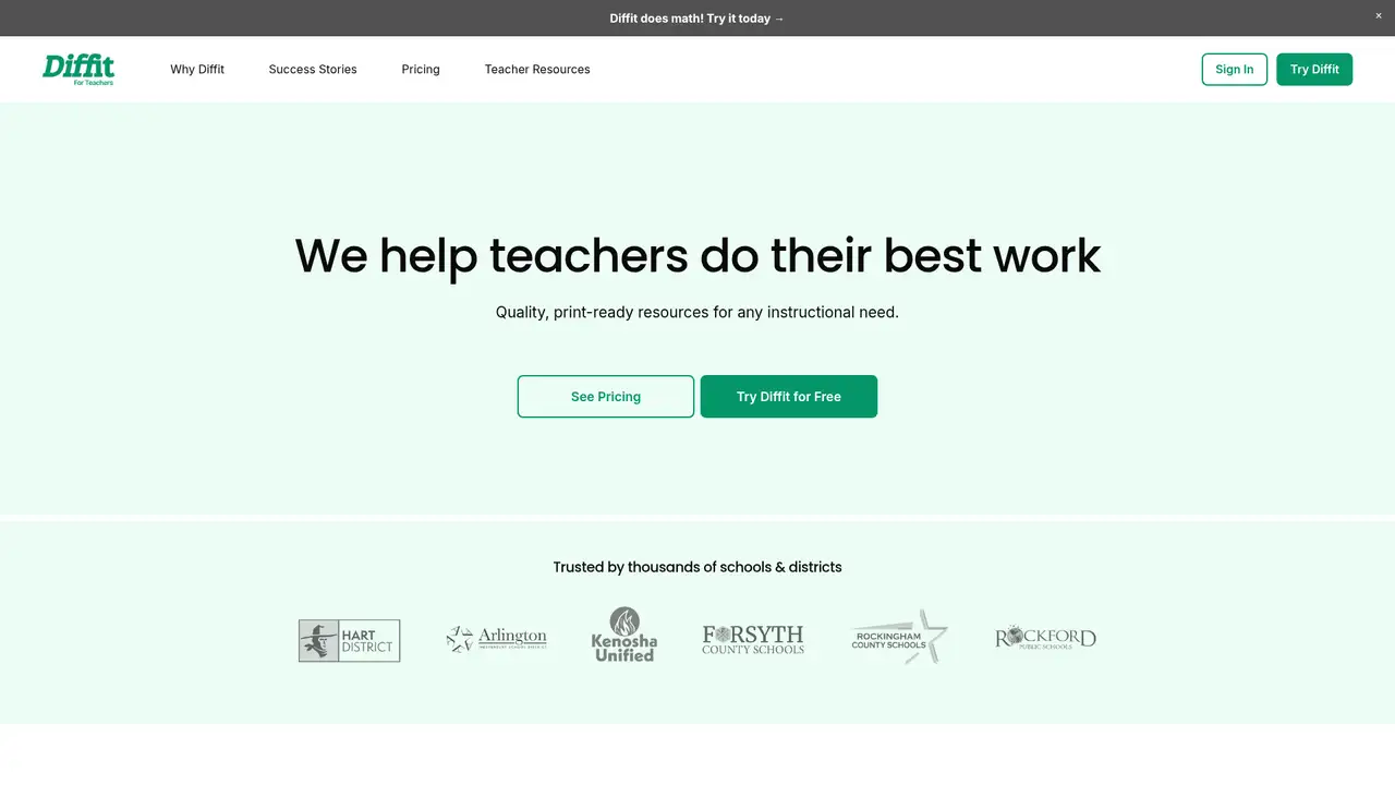 Diffit website screenshot