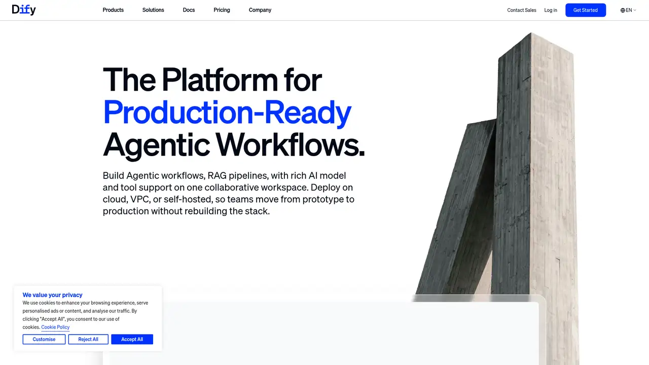 Dify website screenshot