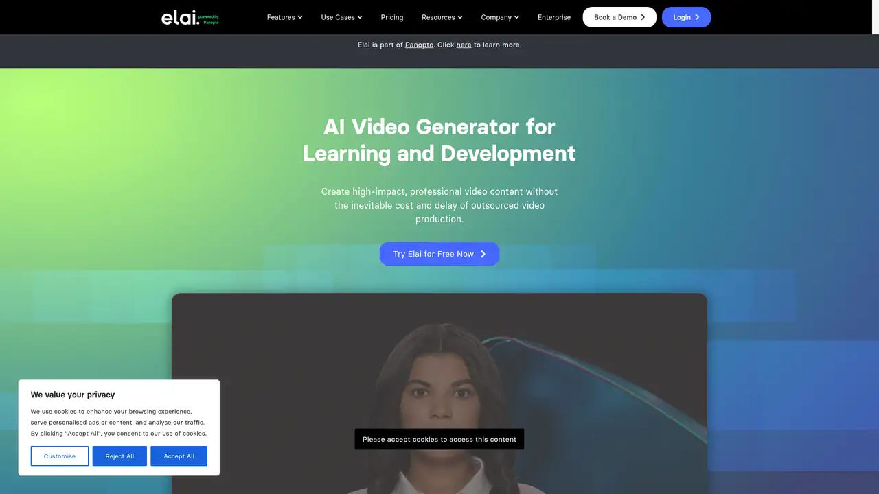 Elai.io website screenshot