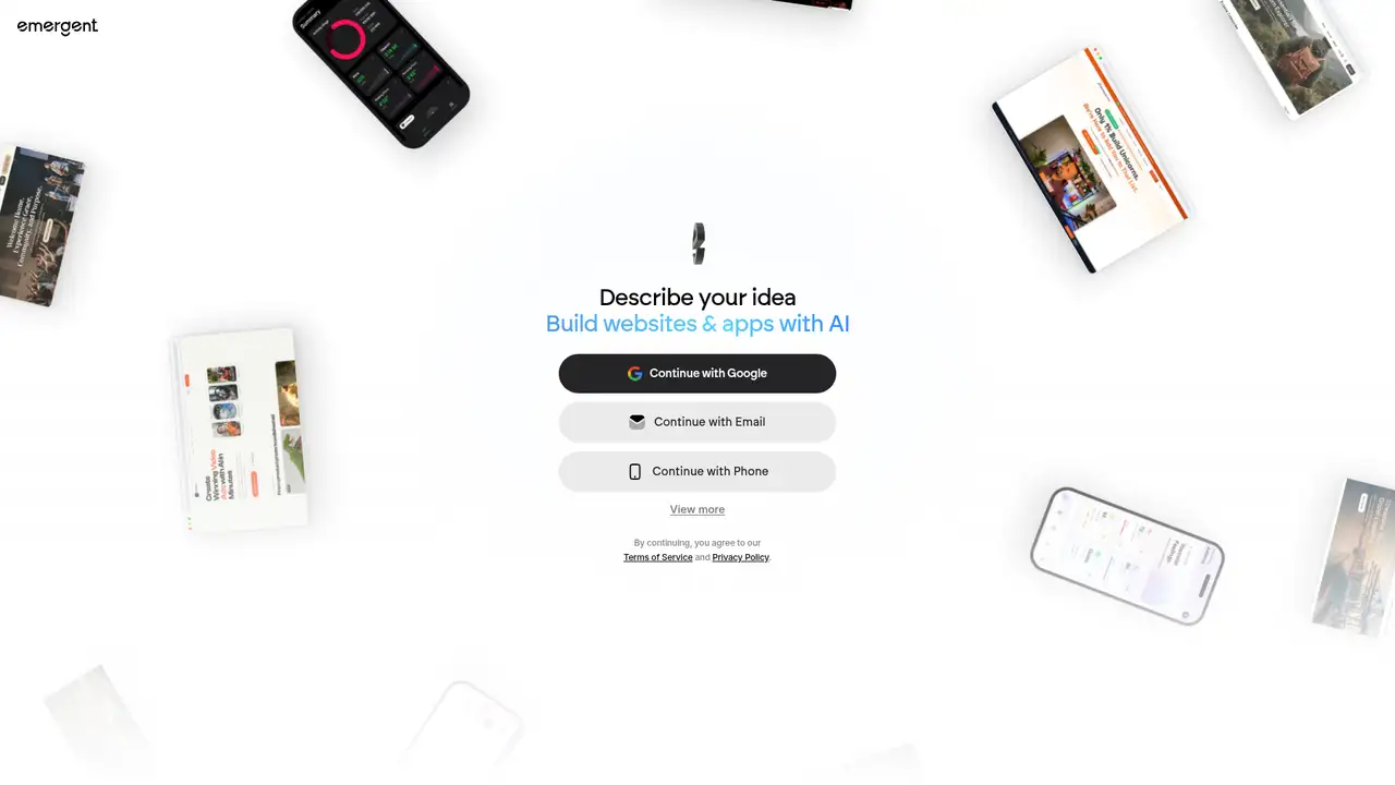 Emergent website screenshot