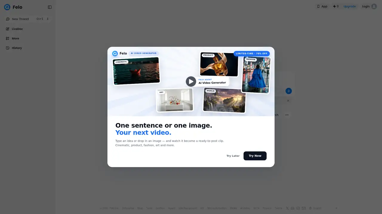 Felo website screenshot
