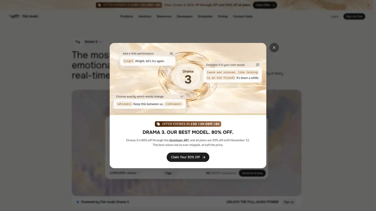 Fish Audio website screenshot