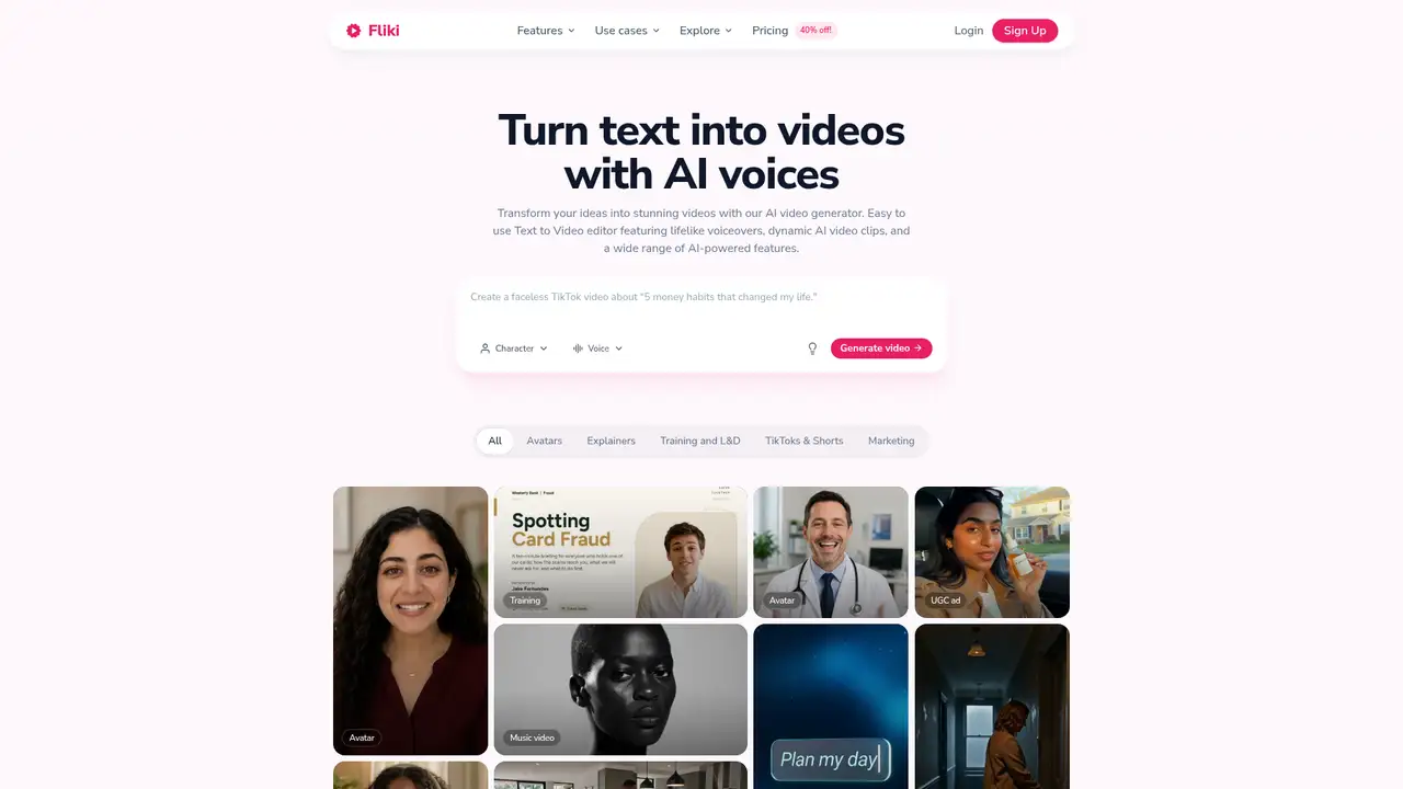 Fliki website screenshot