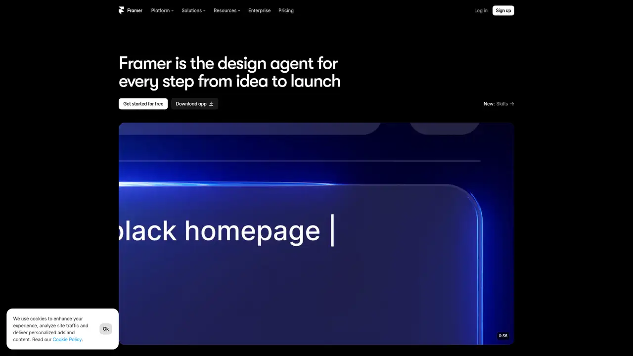 Framer website screenshot