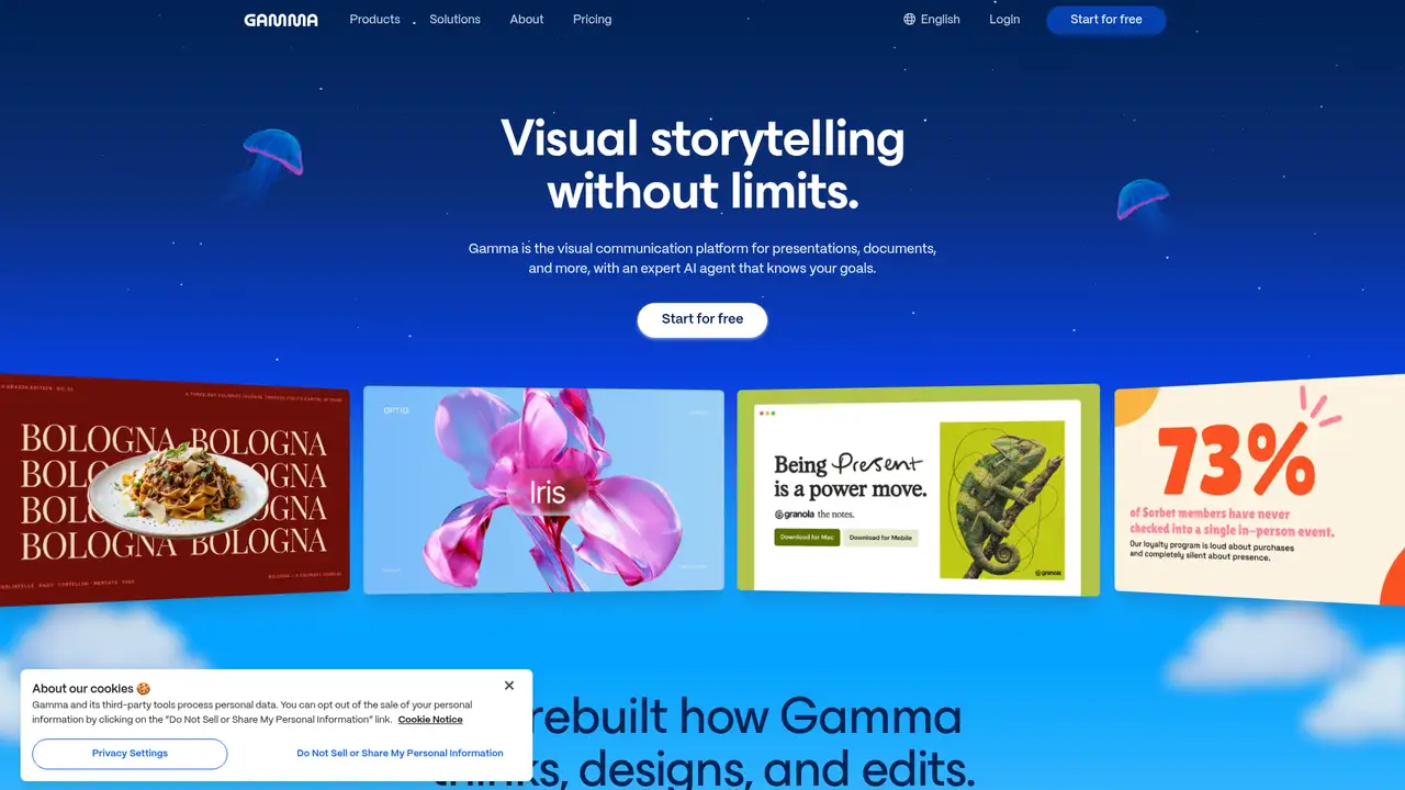 Gamma website screenshot