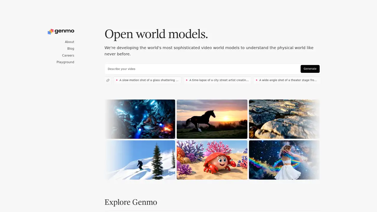 Genmo website screenshot