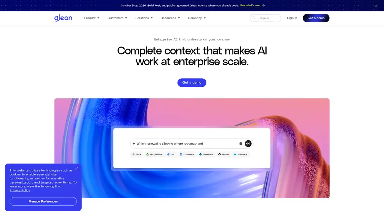 Glean website screenshot