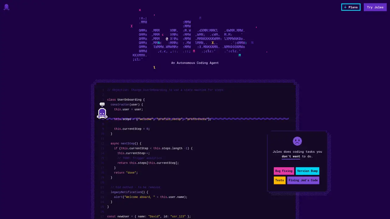 Google Jules website screenshot
