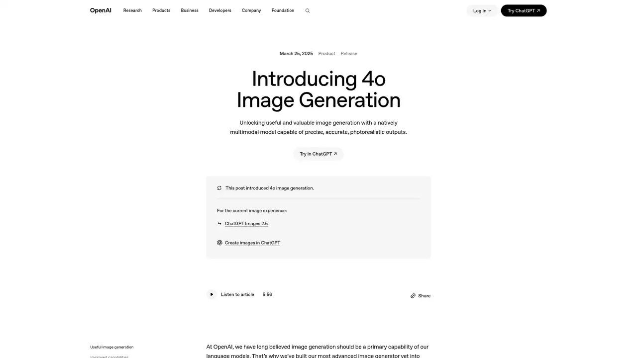 GPT Image (ChatGPT Images) website screenshot
