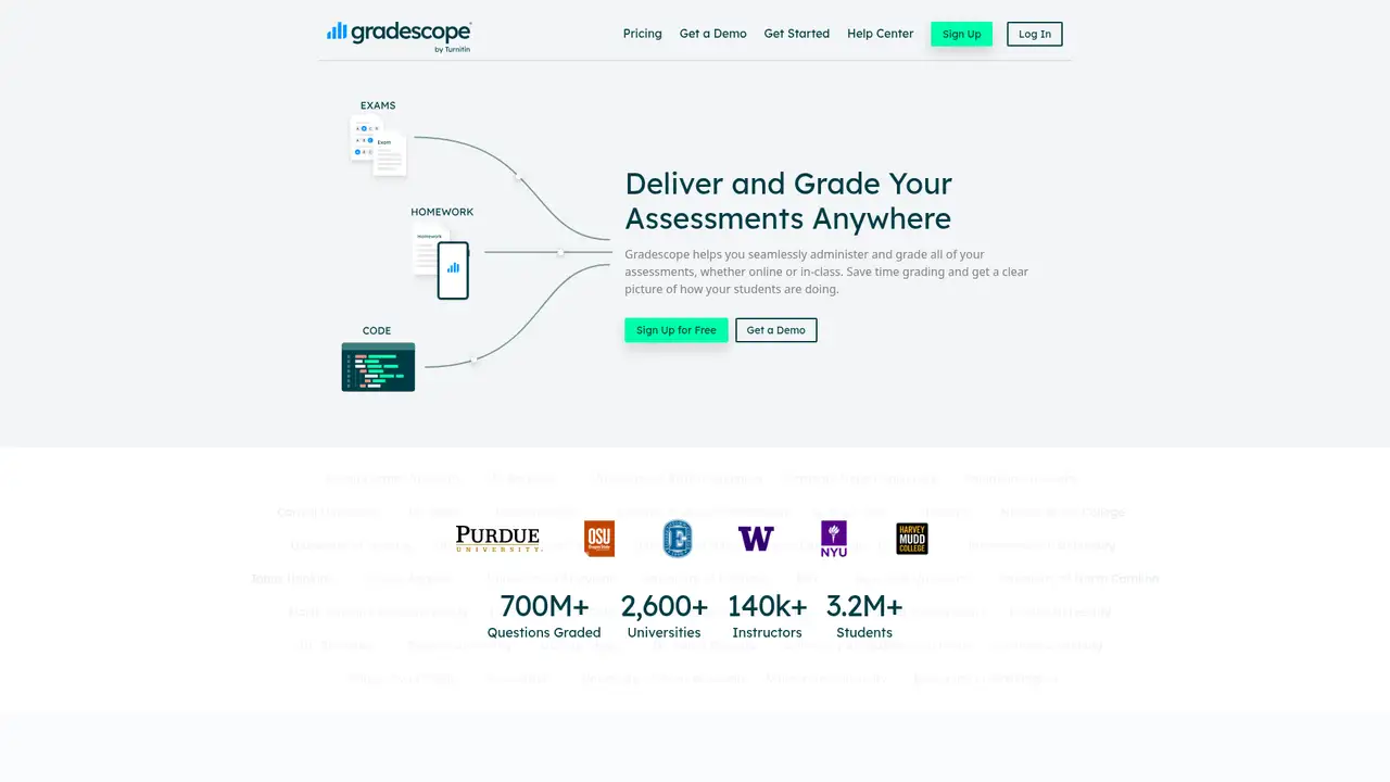 Gradescope website screenshot