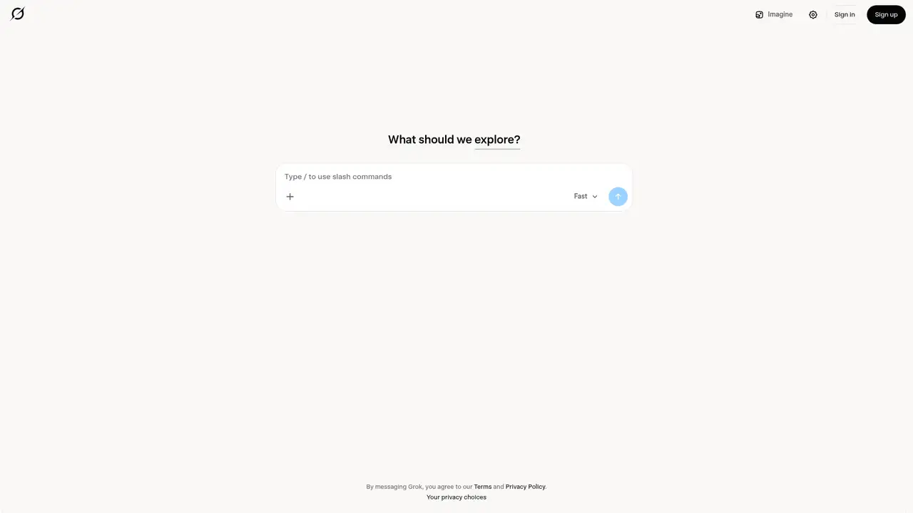 Grok website screenshot