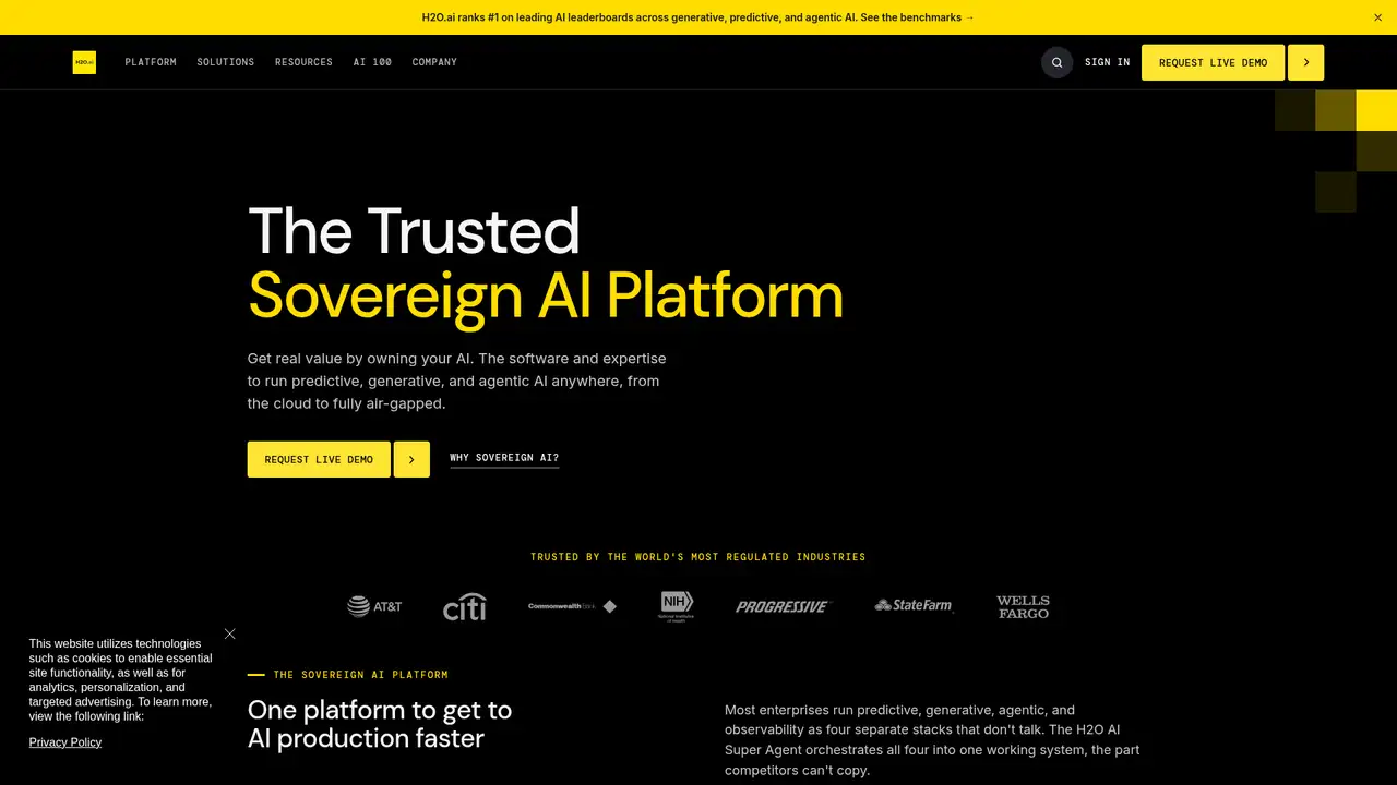 H2O.ai website screenshot