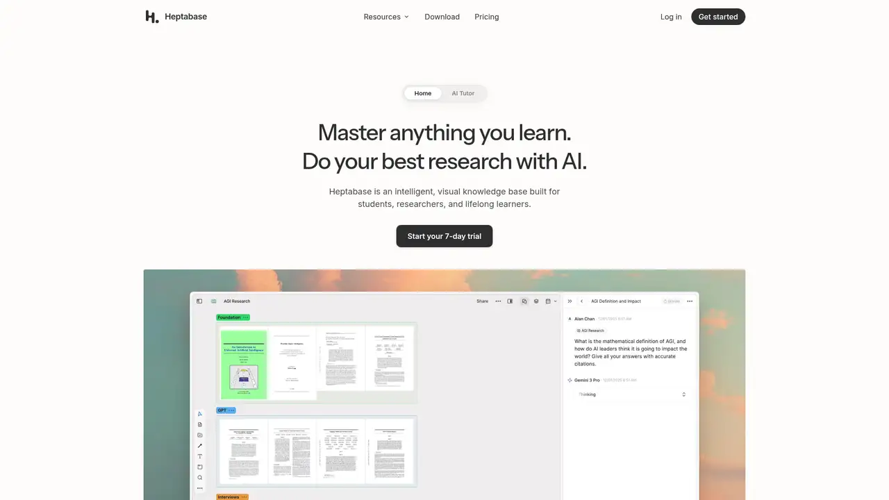 Heptabase website screenshot