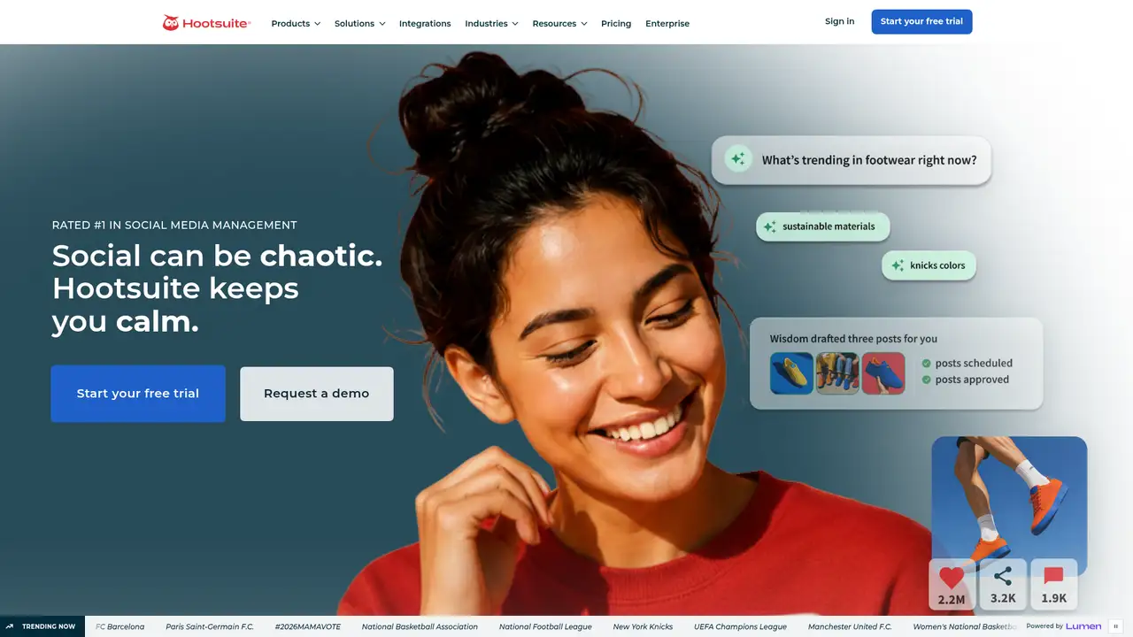 Hootsuite website screenshot