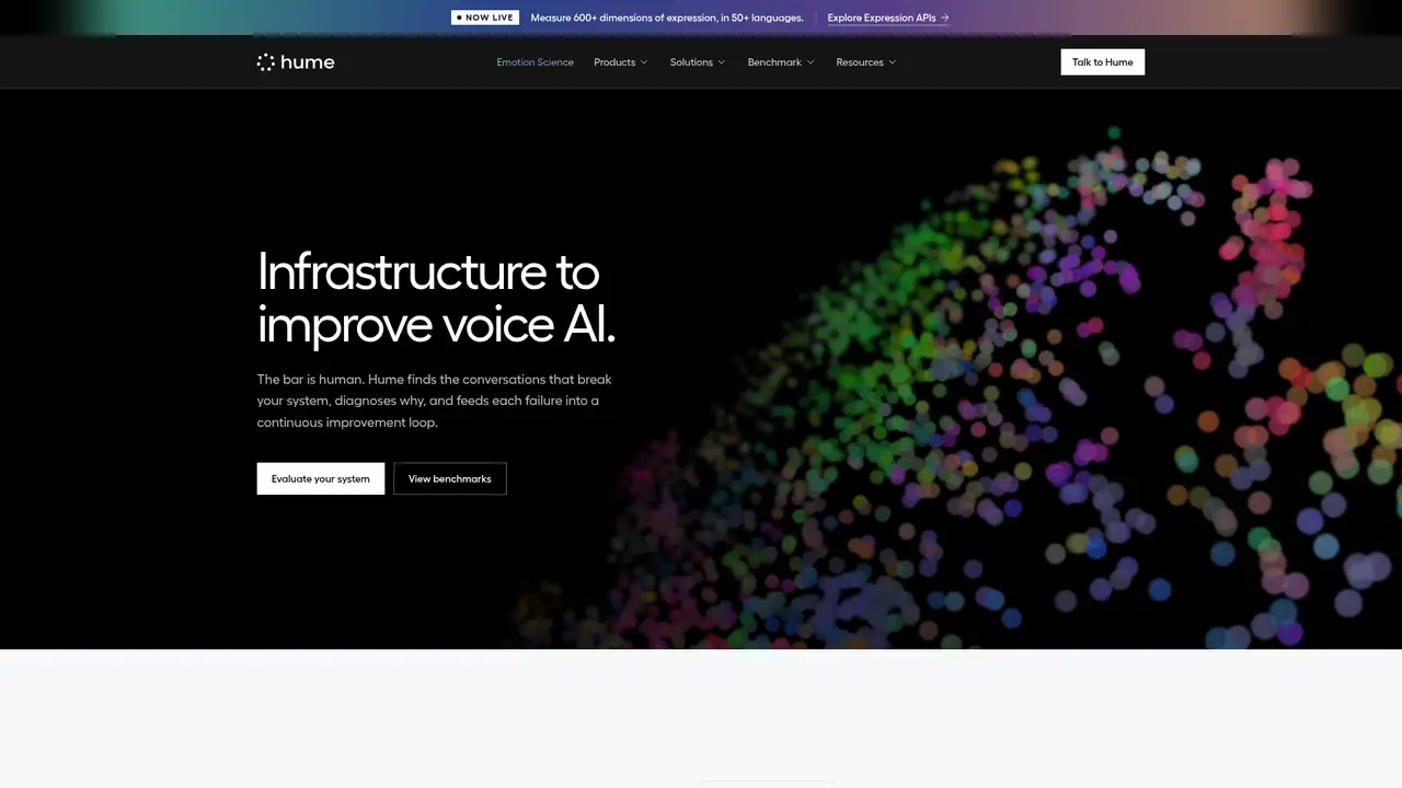 Hume AI website screenshot