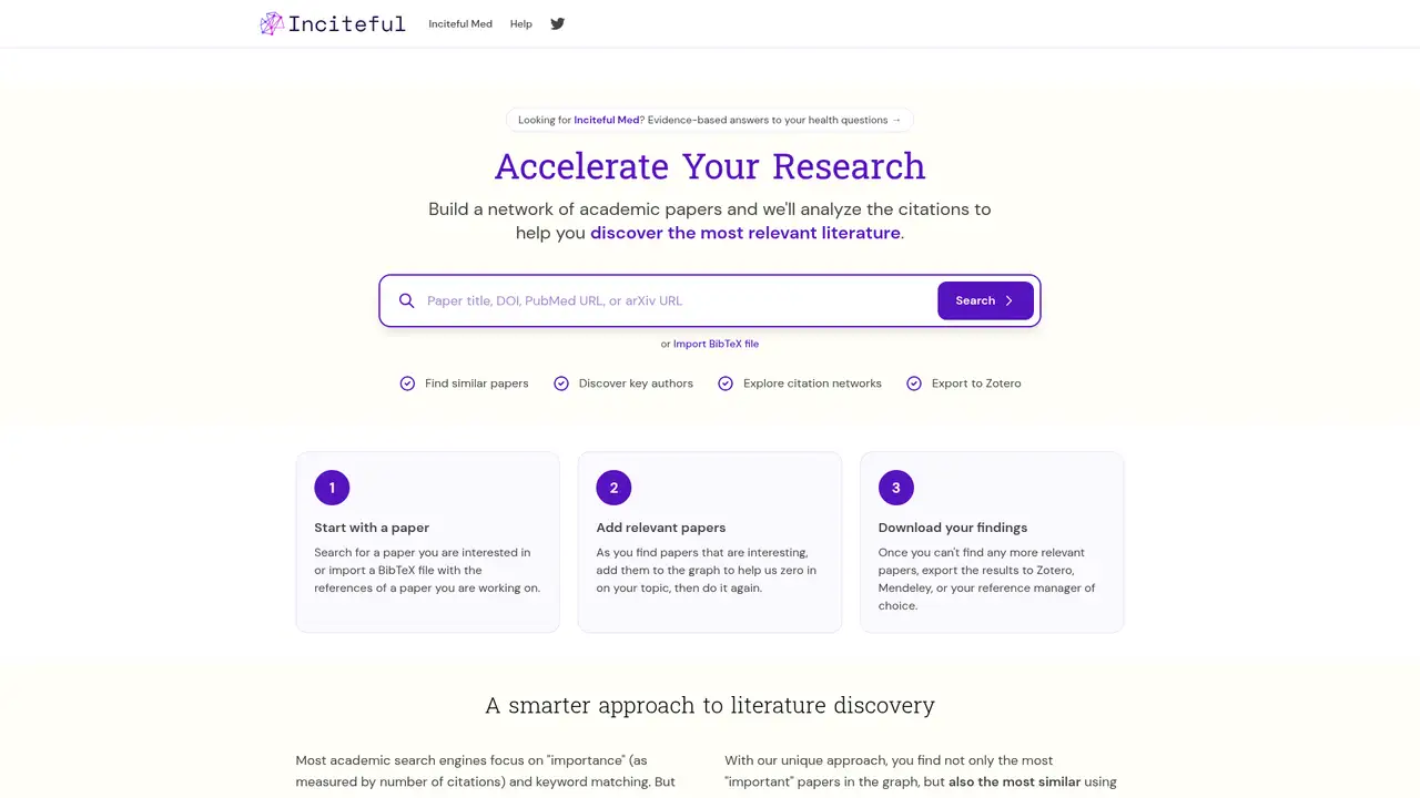 Inciteful website screenshot