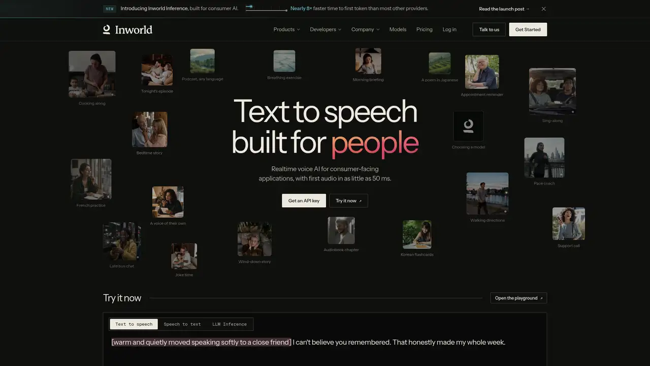 Inworld TTS website screenshot