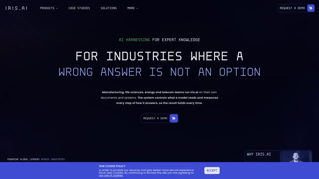 Iris.ai website screenshot