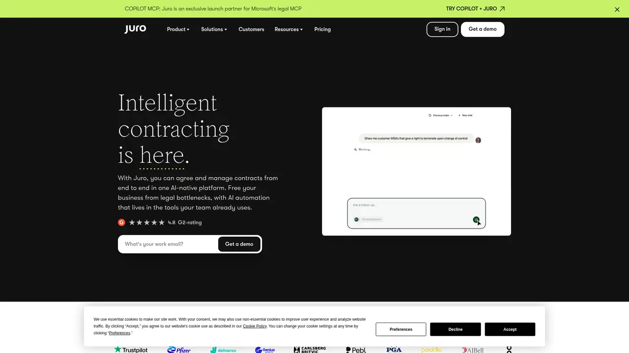 Juro website screenshot