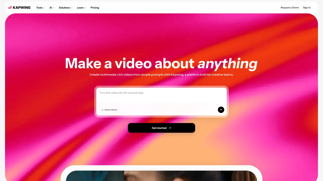Kapwing website screenshot