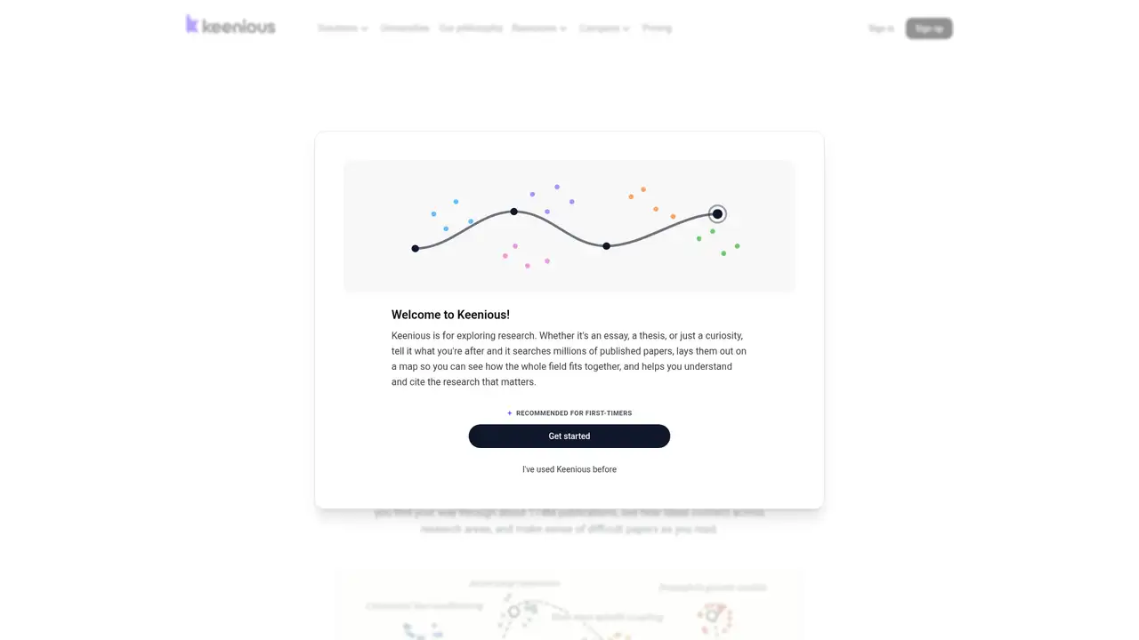 Keenious website screenshot